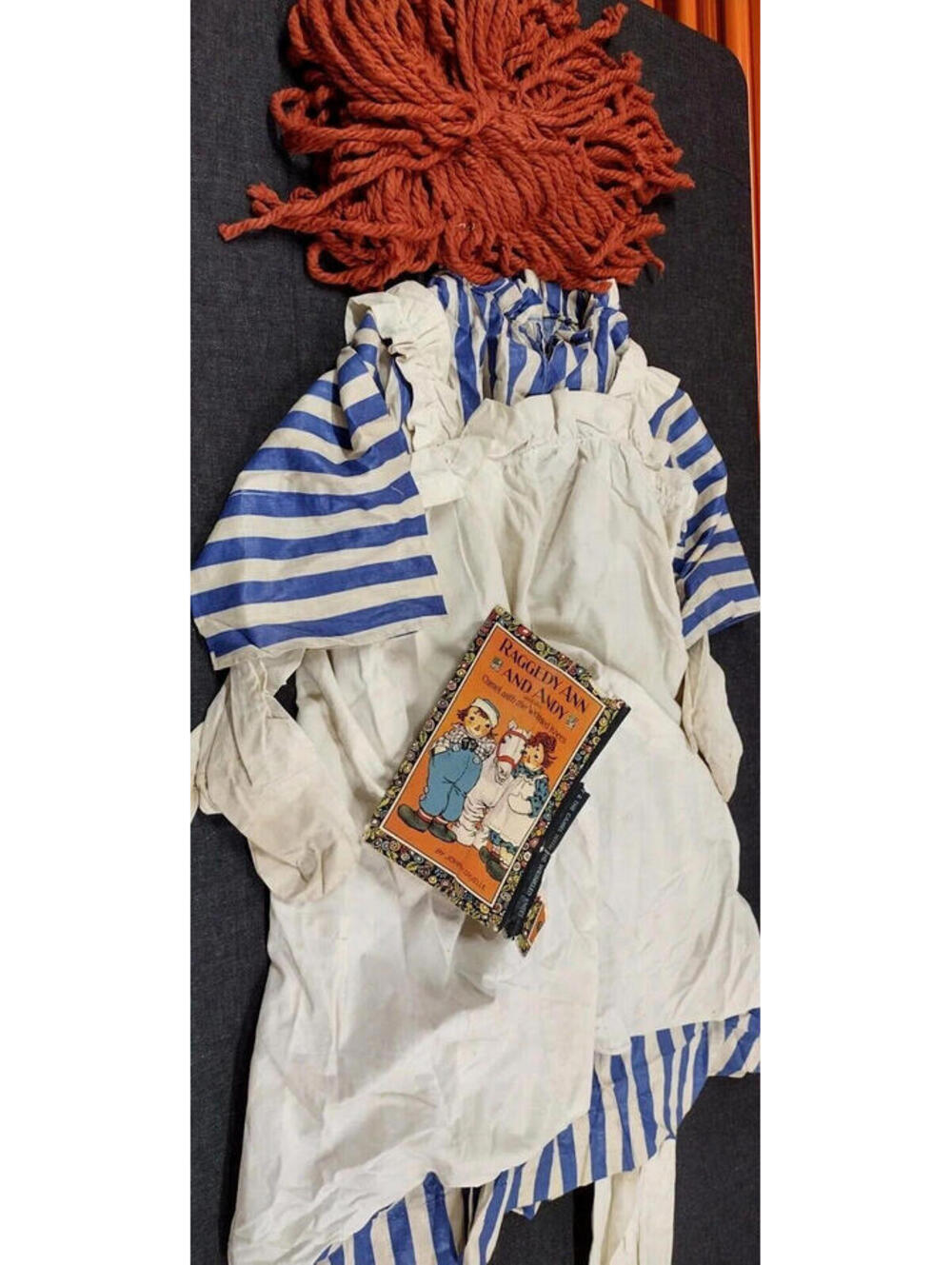 Historical Antique Costume Rare Raggedy Ann with original 1924 1st edition cover
